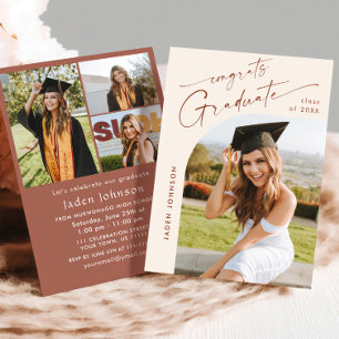 Invitation Moderne minimaliste Grad 4e PHOTO Graduation Party
