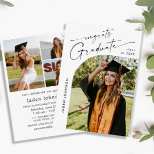 Invitation Moderne minimaliste Grad 4e PHOTO Graduation Party