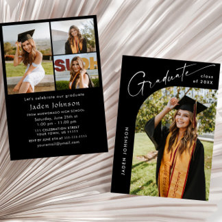 Invitation Moderne minimaliste Grad 4e PHOTO Graduation Party