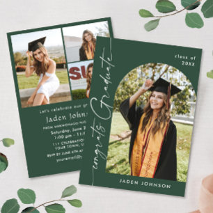 Invitation Moderne minimaliste Grad 4e PHOTO Graduation Party