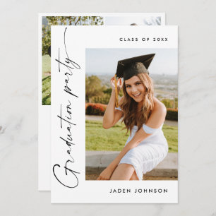 Invitation Moderne minimaliste Grad 4e PHOTO Graduation Party
