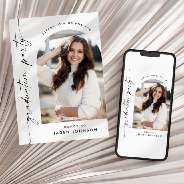 Invitation Moderne minimaliste Grad PHOTO Graduation Party (Créateur téléchargé)