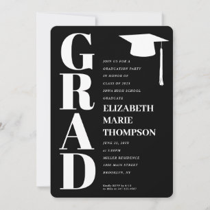 Invitation Moderne minimaliste Graduate Graduate Party