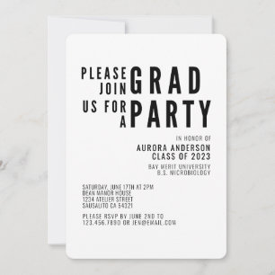Invitation Moderne minimaliste Gras Typographie Partie de gra
