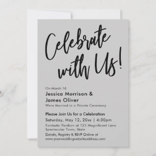 Invitation Moderne Minimaliste Gris Clair Célébrez avec nous