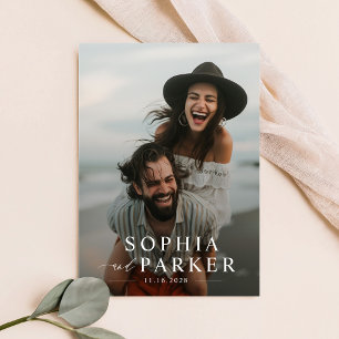 Invitation Moderne minimaliste Mariage de couverture photo de