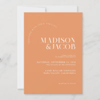 Moderne minimaliste Mariage d'écrasement d'abricot