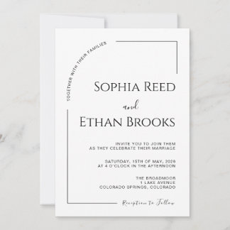 Invitation Moderne Minimaliste Mariage Editorial Ivoire