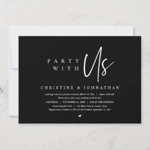 Invitation Moderne minimaliste Mariage Elopement, Fête avec n