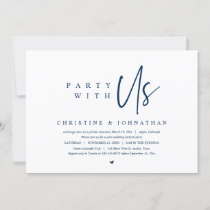 Invitation Moderne minimaliste Mariage Elopement, Fête avec n