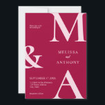 Invitation Moderne minimaliste Mariage Magenta<br><div class="desc">Faire-part de mariage moderne minimaliste Magenta. Caractéristiques de typographie monographique audacieuse et conception graphique minimale. Personnalisez le texte avec tous les détails de votre journée spéciale.</div>