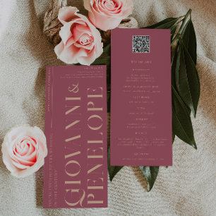 Invitation Moderne Minimaliste   Mariage Mulberry Détails & 