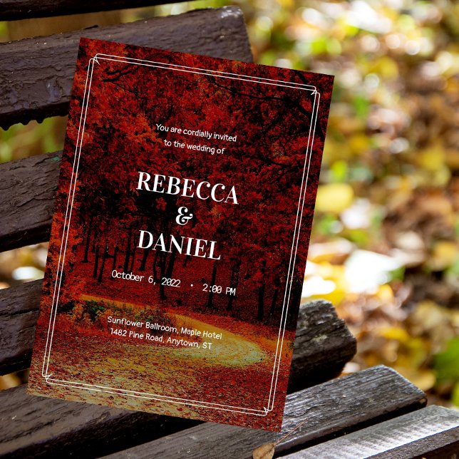 Invitation Moderne minimaliste Mariage Pittoresque d'automne (Créateur téléchargé)