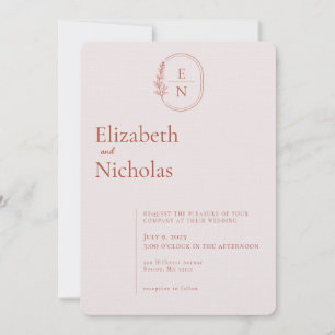 Invitation Moderne Minimaliste Mariage Terracotta & Blush