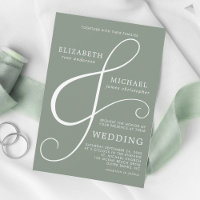 Moderne minimaliste Mariage vert d'escargot