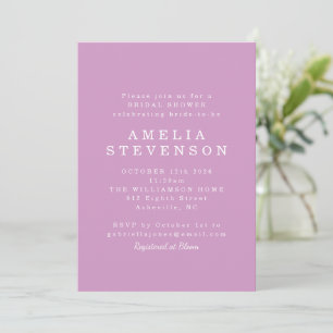 Invitation Moderne minimaliste mignon Fête des mariées chic v