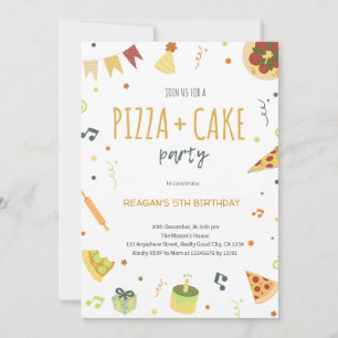 Invitation moderne minimaliste Neutre Pizza Party