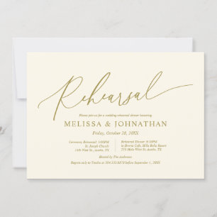 Invitation Moderne minimaliste, répétition Mariage et dîner e