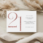 Invitation Moderne minimaliste Rose Gold 21e anniversaire<br><div class="desc">Invitation moderne minimaliste de 21e anniversaire avec design simple avec typographie chic et script élégant.</div>