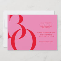 Moderne minimaliste rose rouge 30e anniversaire