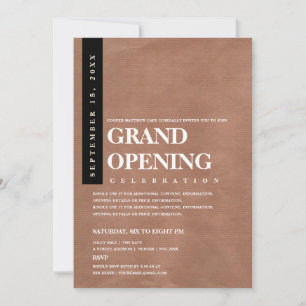 Invitation Moderne Minimaliste Rustique Kraft Ouverture Solen