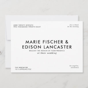 Invitation Moderne minimaliste Simple élégant Mariage de char