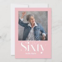 Moderne minimaliste simple rose girly 60e annivers
