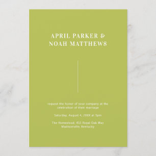 Invitation Moderne minimaliste Typographie simple Chartreuse