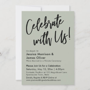 Invitation Moderne Minimaliste Vert Sauge Célébrez avec Nous