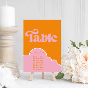 Invitation Moderne minimaliste Vibrant Orange et Table rose d