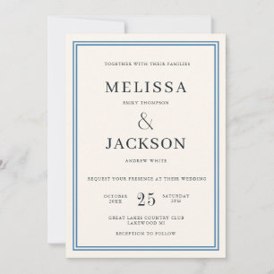 Invitation Moderne minimalsit Élégant Mariage classique