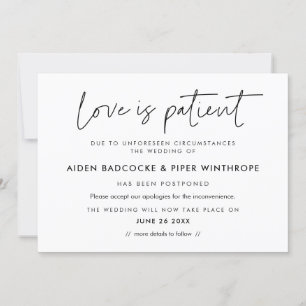 Invitation Moderne mise à jour de mariage minimaliste L'amour