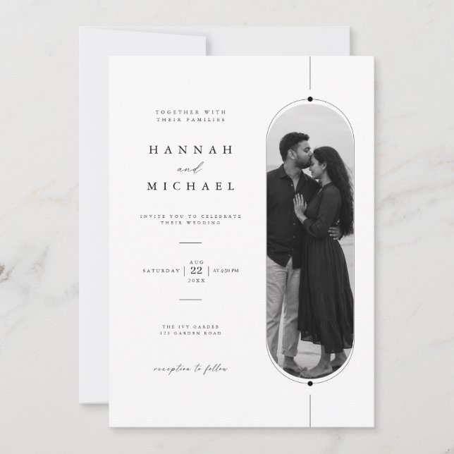 Invitation Moderne modèle de carton d'invitation de mariage a (Devant)