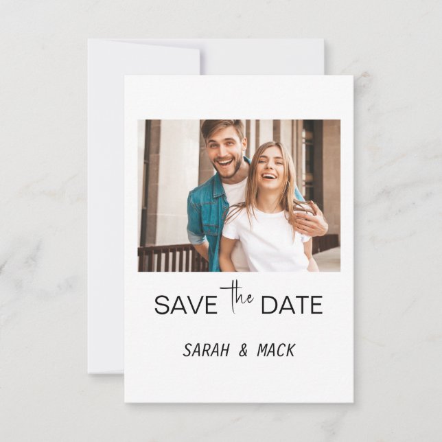 Invitation Moderne modèle d'invitation de mariage à photo pou (Devant)