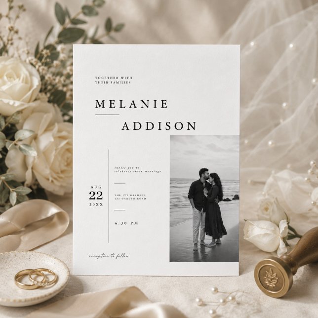 Invitation Moderne modèle d'invitation de mariage éditorial. (Créateur téléchargé)