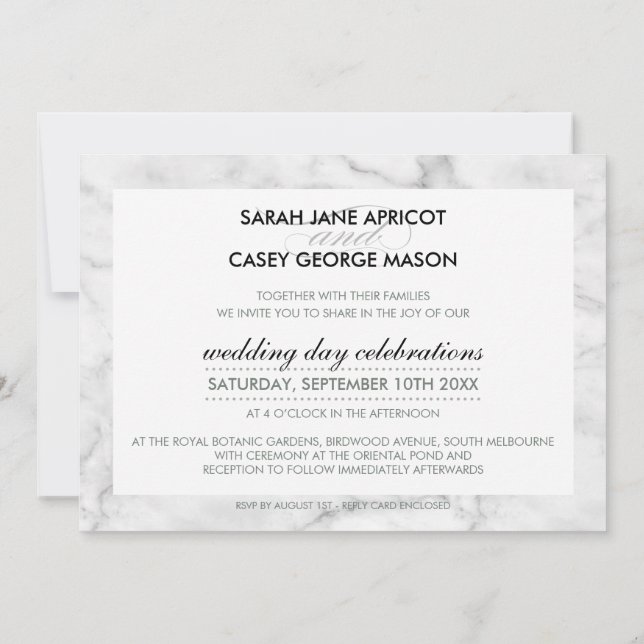 Invitation MODERNE MODERNE INVITER moderne tache mod marbre n (Dos)