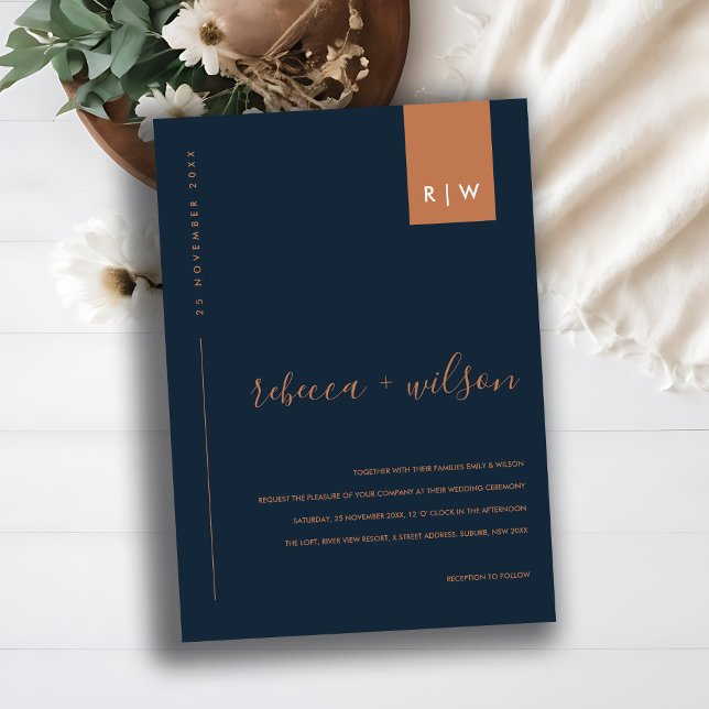 INVITATION MODERNE MODERNE MINIMALE MARIAGE DE TYPOGRAPHIE DE (Créateur téléchargé)