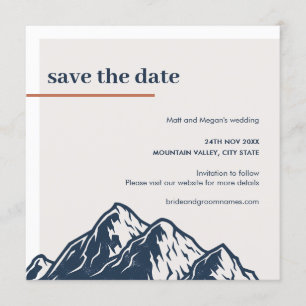 Invitation Moderne Montagne Nature Extérieur Sauvez la date