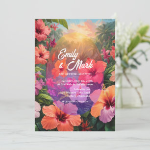 Invitation Moderne Moody Bold Colorful Mariage floral invité