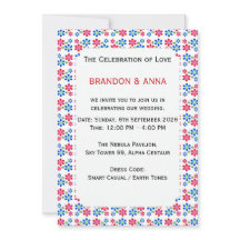 Moderne motif de mariage floral vibrant et dynamiq