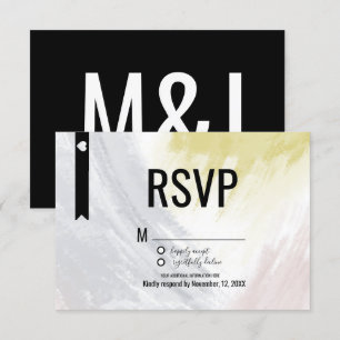 Invitation Moderne moutarde Abstrait Blush stries mariage RSV