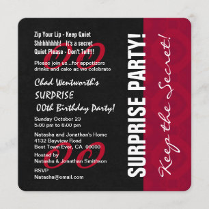 Invitation Moderne N'importe quelle année SURPRISE Anniversai