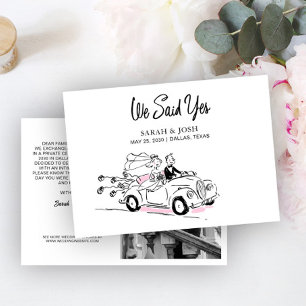 Invitation Moderne Nous Avons Dit Oui Noir & Blanc Nouvelles 