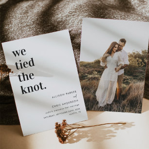 Invitation Moderne Nous Avons Lié Le Mariage Elopement De Kno