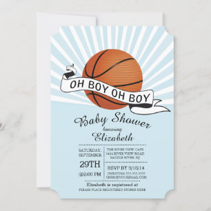 Invitation Moderne Oh Boy Sports Basketball Boys Baby shower