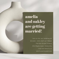 Moderne Olive Green Retro Simple Mariage Website
