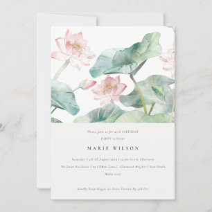 Invitation Moderne Pastel Blush Nénuphar n'importe quel âge A