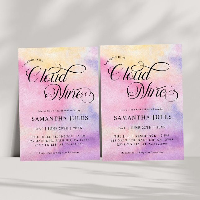 Invitation Moderne Pastel Bride Est Sur Cloud Neuf Fête des m (Créateur téléchargé)