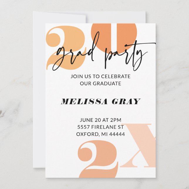 Invitation moderne Pastel Ombre Grad Party (Devant)