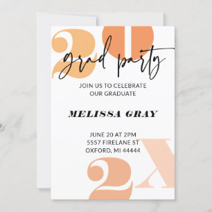 Invitation moderne Pastel Ombre Grad Party